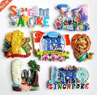 High Quality Flag Of Singapore Merlion 3D Fridge Magnet Wor