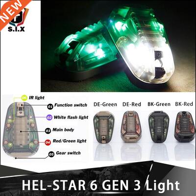 Hel Star 6 GEN 3 Helmet Light Strobe IR Green Red Flashligh