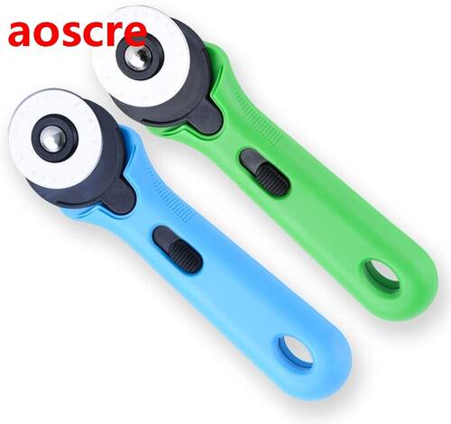 45mm Green + Blue Roty Cutter With Ergonomic Soft Handle F