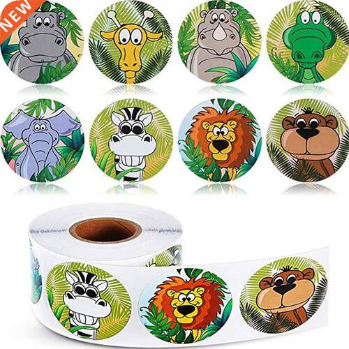 500pcs/roll Zoo Animals cartoon Stickers for kids classic to