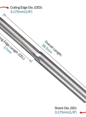 10Pcs 2 Flute Cnc Router Bits 3.175Mm Straight Slot Tungsten