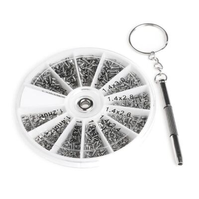 12 Kinds 600Pcs Screws Nuts Assortment Kit M1 M1.2 L15