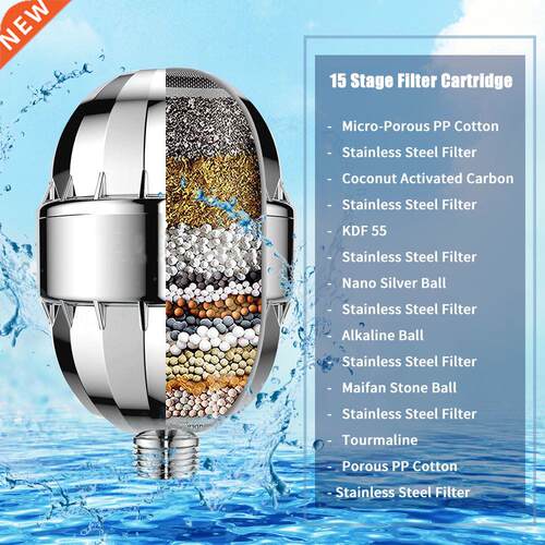 Hgh Output Shower Head Flter Removes Chlorne Fluorde Hea