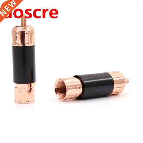 4pcs Red Copper Plated Solder RCA Connector Plug Phono HF