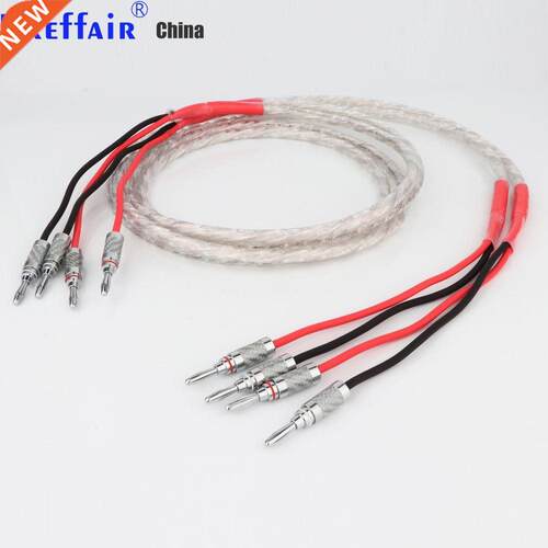One Pair HIFI 13pcs*0.2mm Silver-plated Speaker Cable Hi-end