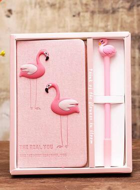 Pink Girl Notebook Zakka Lovers Flamingo Notebooks Gift Box
