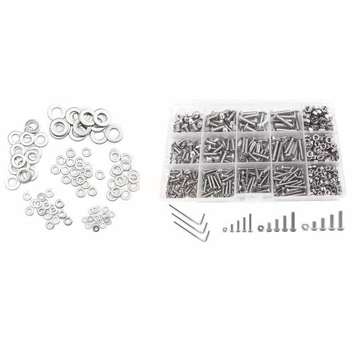 500 Pcs M3 M4 M5 Stainless Steel Button Head Hex Socket Head