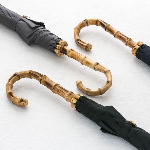 Hot Sale Bamboo Rattan Long Umbrella Men Retro Curved Handle
