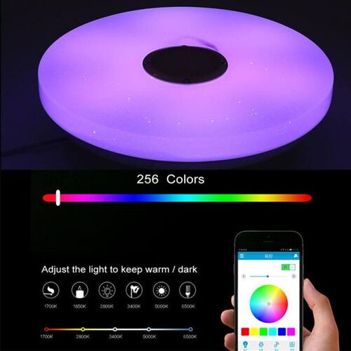 120W Modern RGB Dimmable Music Ceiling Lamp Remote & APP