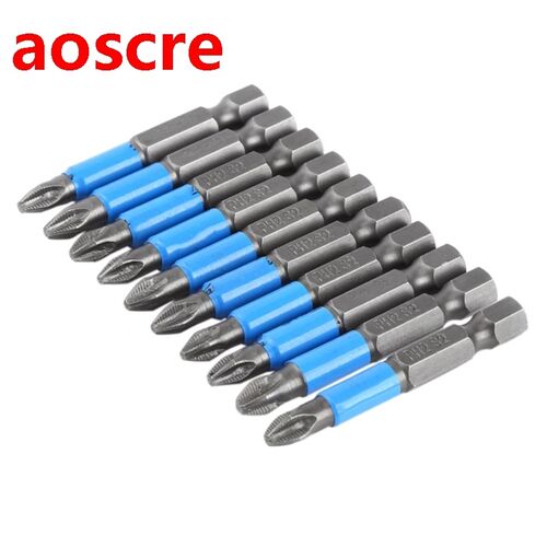 10 pcs Durable Screwdriver Bits Set PH2 Phillips Magnetic Sc