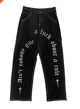 Spring Jeans Men Women Setwear Hip Hop Jeans Ins Loose Wide