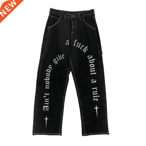Spring Jeans Men Women Setwear Hip Hop Jeans Ins Loose Wide