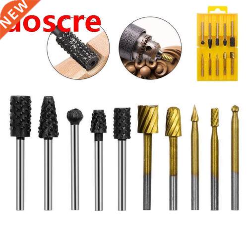 10Pcs 1/8 Inch Shank HSS Rotary File Woodworking  Root Ca