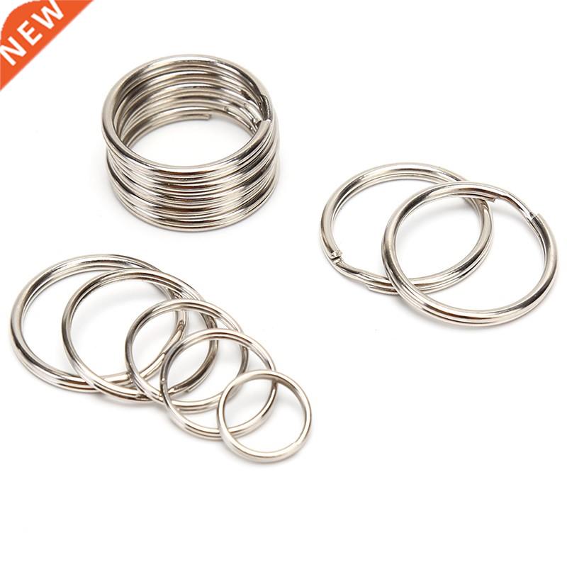 100PCS Stainless Steel DIY Polished Split Ring Keyrings Key