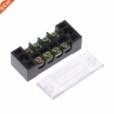 600V 15A 4 Positions Dual Rows Covered Barrier Screw Termina