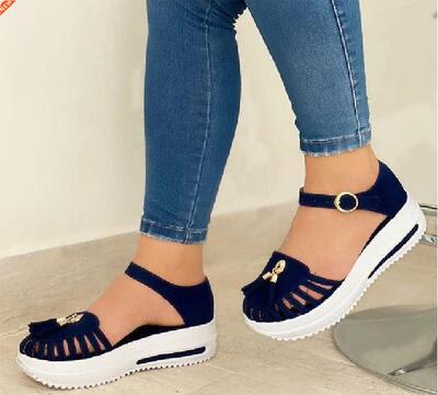 Summer Platform Sandals Women Shoes Round Toe Beach Flat San