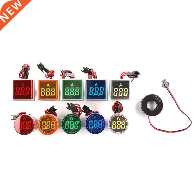 22MM 0-100A Led Lamp Round Square Signal Light Digital Ammet