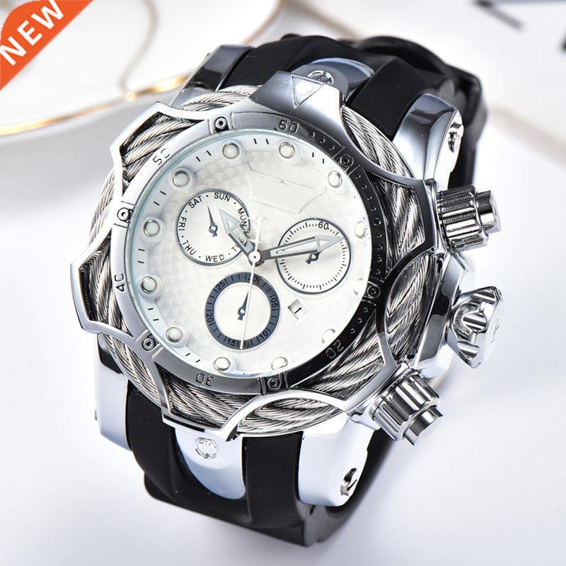 Men Watches Large Dial Rubber Strap Oversized Men's Quar