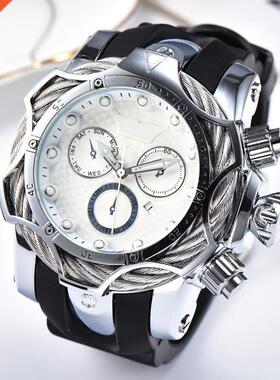 Men Watches Large Dial Rubber Strap Oversized Men's Quar