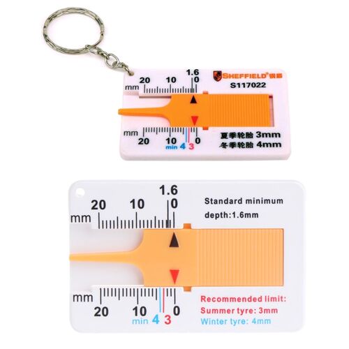 Tyre Tread Depth Gauge Car Motorcycle Trailer Wheel Keychain