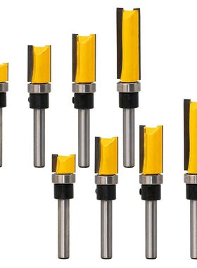 8Pcs Flush Trim Router Bits Top Bearing Router Bit 1/4 Inch