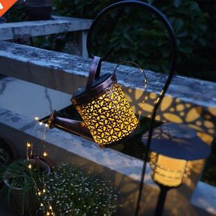 Wrought ron Hollow Out Lamp Metal Solar Powered Waterng Ca