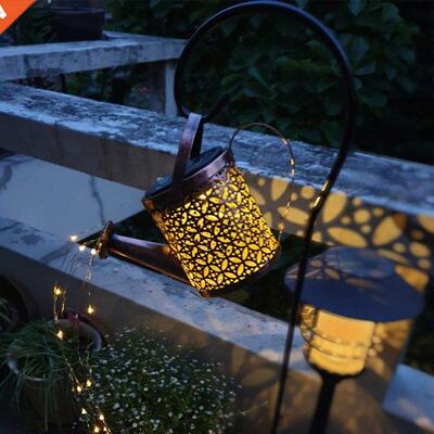 Wrought ron Hollow Out Lamp Metal Solar Powered Waterng Ca