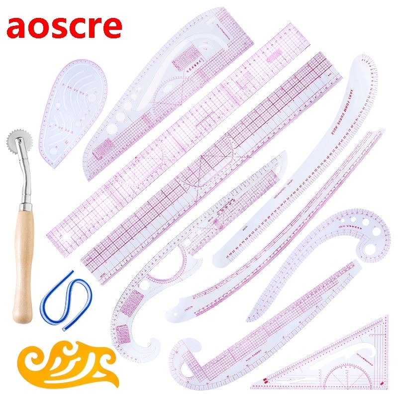 13pcs Sewing Ruler Line French Curve Ruler Cutting Mat Set