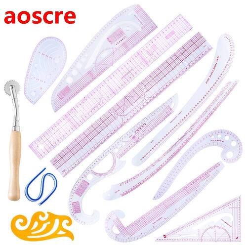 13pcs Sewing Ruler Line French Curve Ruler Cutting Mat Set