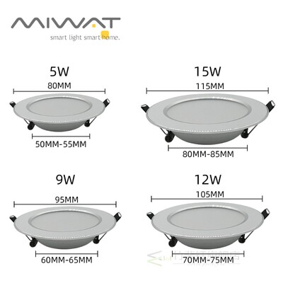 LED Downlight Tricolor Ceiling Light 5W 9W 12W 15W Donw Ligh