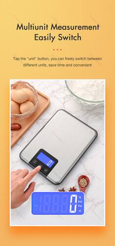 Digital Kitchen Scale LCD Display 1g/0.1oz Precise Stainless
