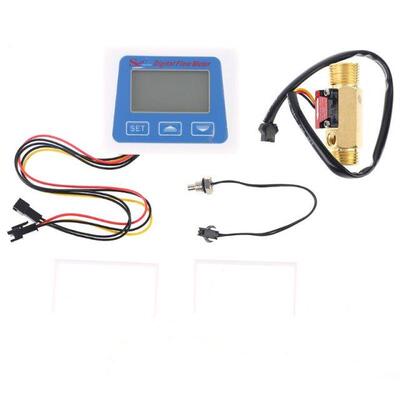 Digital LCD Water Flow Sensor Meter Flowmeter Rotameter Temp