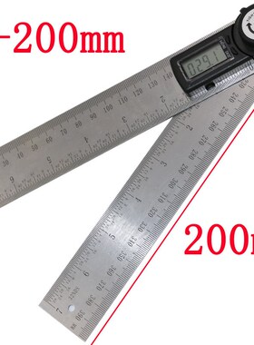 360Degree 200mm Ruler Protractor Digital Goniometer Angle In