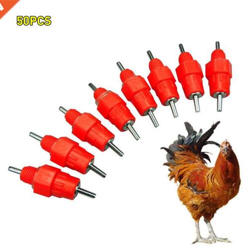 10PCS Automatic Chicken Water Nipple Drinker Feeders Poultry