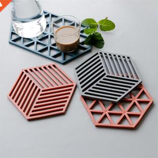 1Pc Silicone Tableware Insulation Mat Coaster Cup Hexagon Ma