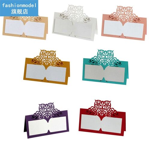 Fenkicyen 50pcs  Heart Seat Card Vintage Cut Out Table Numbe