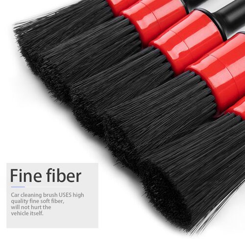 5Pcs Natural Boar Hair Detail Brush Car Cleaning Detailing S