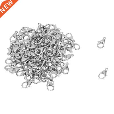100 PCS Lobster Clasp Alloy Slver Color 12 x 6mm TOP