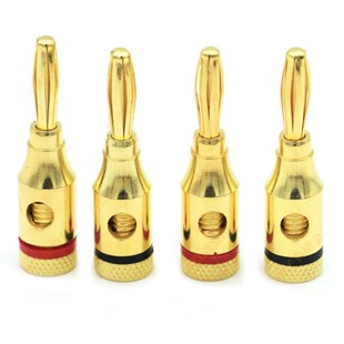 4pcsAudio Speaker Screw Banana Gold Plate Plugs Connectors 4