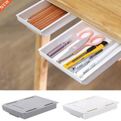 Self Stick Pencil Tray Desk Table Storage Drawer Organizer B