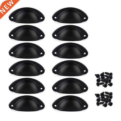 12Pcs Door Drawer Cabinet Iron Shell Cup Semicircle Handle P