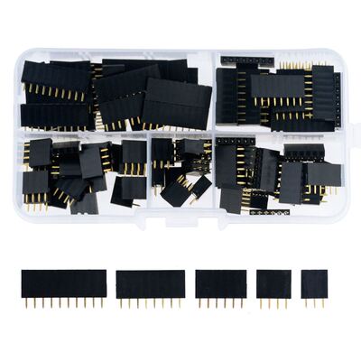 90PCS/Box 2.54mm Pitch Single Row Female 3-10P PCB Socket Bo