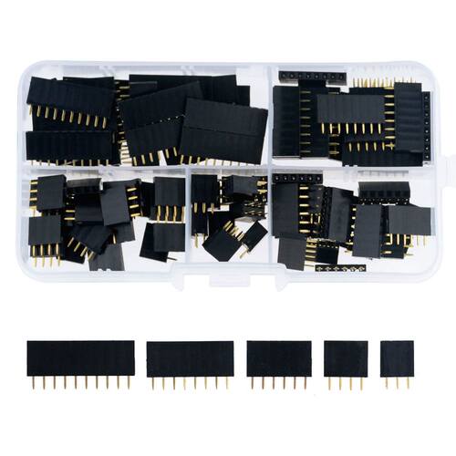 90PCS/Box 2.54mm Pitch Single Row Female 3-10P PCB Socket Bo