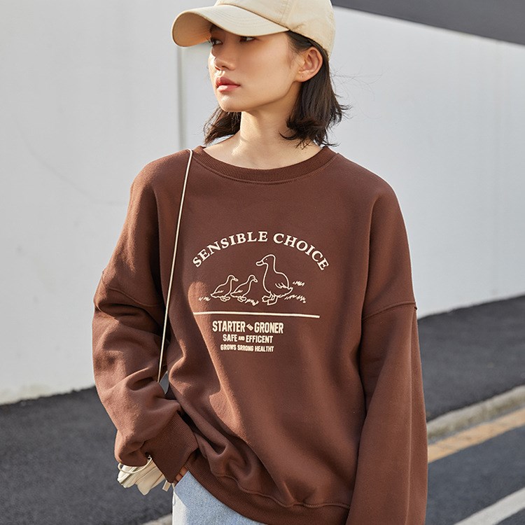 2021 autumn/winter blouse versatile fleece hoodie girl