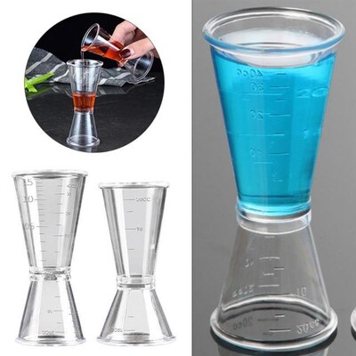 Cocktail Shaker Jigger Ounce Cup Plastic  Measuring Cup Milk