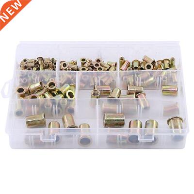 210 PCS Rivet Nuts Flat Head Rivet Nuts Set Nuts Insert Reve