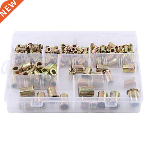 210 PCS Rivet Nuts Flat Head Rivet Nuts Set Nuts Insert Reve