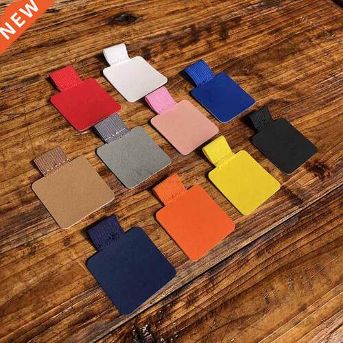 10PC Self-Adhesve BLACK Leather Pen Pencl Elastc Loop N