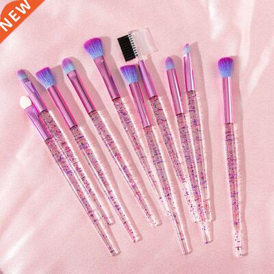 Glitter 10pcs Lovely Pink Unicorn Eye Brushes Set Eyeliner E