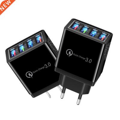 Portable 3.1A Quick Charging Home Travel EU/US Plug 4 USB Po